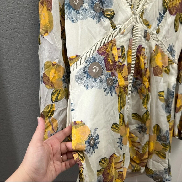 Free People Strawberry Fields Mini Dress Size Small Ivory - Picture 3 of 10